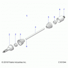 SPORTSMAN 570 6X6 (A21S6E57A1/3A1) Drive train, drive shaft, rear- a21s6e57a1  /  3a1 (c101...