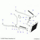 SPORTSMAN 570 6X6 (A21S6E57A1/3A1) Engine, cooling system, hoses - a21s6e57a1  /  3a1 (c102...