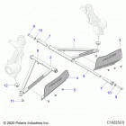 SPORTSMAN 570 6X6 (A21S6E57A1/3A1) Suspension, a-arm and strut mounting - a21s6e57a1  /  3a...