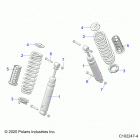 SPORTSMAN 570 6X6 EURO (A21S6E57F1/FL) Suspension, middle shocks and mounting - a21s6e57f1  /  ...