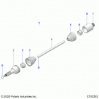 SPORTSMAN 570 EPS EU 3PC (A21SEE57K2) Drive train, rear drive shaft - a21see57k2 (c102252)