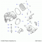 SPORTSMAN 570 SP TRAIL PACKAGE (A21SHY57AL/BL/Z57AD/BD) Engine, throttle body and fuel rail - a21shy57al (c02112...