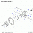 SPORTSMAN 850 TOURING 48 Suspension, rear hubs, carrier and brake disc - a21sye85...