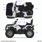 SPORTSMAN XP 1000 TOURING 48 Body, decals - a21sye95ad  /  cad (900140-01)