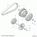 ATV RGR 150 EFI (A20HZB15A1/A2/B1/B2) Drive train, primary clutch - a20hzb15a1  /  a2  /  b1  ...