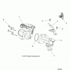 ATV RGR 150 EFI (A20HZB15A1/A2/B1/B2) Engine, throttle body and fuel rail - a20hzb15a1  /  a2 ...