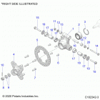 SCRAMBLER XP 1000 55 Suspension, rear hub, carrier and brake disc - a20sge95a...