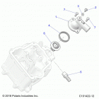 SPORTSMAN 450 HO UTL (A20SEG50A1/A5/CA1/CA5) Engine, thermostat and cover - a20seg50a1  /  a5  /  ca1...