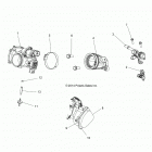 SPORTSMAN 570 EPS UTILITY (A20SEJ57A1/A4/A7/A9/B1/B4/B7/B9) Engine, throttle body and fuel rail - a20sej57a1  /  a4 ...