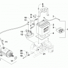 WILDCAT 4X LTD GRAY INTERNATIONAL [U2018WGW1POSI] Battery and starter motor assembly [301205]