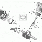 003 - Traxter T HD10 - XU - T Regulation Коленчатый вал, поршень и цилиндр