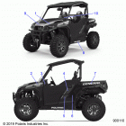 POLARIS GENERAL 1000 DLX OPT1 (G20GXJ99AP/AG/BP/BG) Body, decals - g20gxj99ap  /  bp (900110)