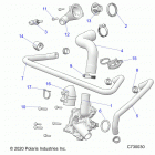 RANGER 1000 EPS HD, EVAP (R21RRH99AC/BC) Engine, waterpump and bypass - r21rrh99ac  /  bc (c73003...