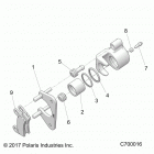 RANGER 1000 FULLSIZE PS FO (R20TAU99AS/AM/AZ) Brakes, rear caliper - r20tau99as  /  am  /  az (c700016...