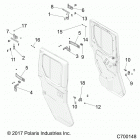 RANGER 1000XP  CREW NSTR UL Body, door, rear, full, mounting - r20rsy99a9  /  aa  / ...