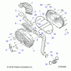 RANGER 1000XP PS CREW INTL Drive train, clutch cover and ducting - r20rse99np (c700...