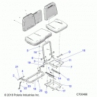 RANGER CREW 1000 NSTR FACTORY CHOICE 49S & 50S (R20RSU99/A/B) Body, seat base and slider - r20rsu99  /  a  /  b (c7004...