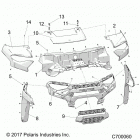 RANGER CREW 1000XP PS MUD (R20RSM99AL) Body, hood and front facia - r20rsm99al (c700060)