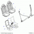 RZR 1000S 60 INCH EPS TRACTOR Body, seat belt and mounting - z20ass99c2  /  ch (c70083...