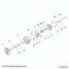 RZR 570 (Z20CHA57A2/E57AM) Drive train, primary clutch - z20che57am (c701049-2)