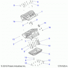 RZR 900 50 INCH Engine, crankcase - z20a5a87b2  /  e87bp  /  bk  /  bx (...
