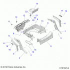 RZR 900 50 INCH PS RC (Z20A5K87BG) Body, rear rack and fenders - z20a5k87bg (c701023-4)