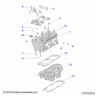 RZR 900 50 INCH PS RC (Z20A5K87BG) Engine, cylinder and head - z20a5k87bg (c701025-6)