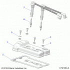 RZR 900 50 INCH PS RC (Z20A5K87BG) Engine, valve cover, sparkplugs and wires - z20a5k87bg (...