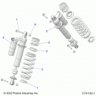 RZR S4 1000 (Z20A4E99AH/LH/BH) Suspension, rear shock mounting - z20a4e99ah  /  bh  /  ...