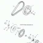 RZR XP Drive train, secondary clutch - z20nae99fc  /  e99nc  / ...