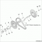 RZR XP TURBO S Drive train, secondary clutch - z20pal92ag  /  ap  /  bg...