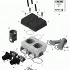 TUNDRA 550F - North America 01- engine - cylinder, exhaust manifold and reed valve -...