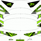 M 8000 HARDCORE ALPHA ONE 154 CHARCOAL/GREEN [S2020M8HAAUSY] Decals [108115]