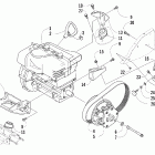 Bearcat 570 Вариатор и опора двигателя