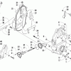 Sabercat 500 EFI Dropcase and chain tension assembly (lx)