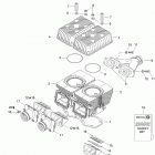GSX 550F 01- cylinder, exhaust manifold and reed valve 1