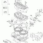 GTX 600 HO 01- cylinder, exhaust manifold and reed valve 593ho