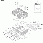 MX Z 380F 01- cylinder and exhaust manifold 377