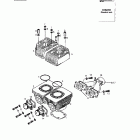 MX Z 440 F/500 F 01- cylinder, intake exhaust manifold (443)