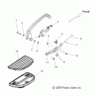 V10CB26/PB26 KINGPIN ALL OPTIONS Chassis, footpeg and floorboard, rh - v10cb26 / pb26 all...