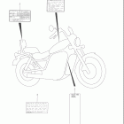 VS800GL INTRUDER Boulevard S50 Наклейки предупреждения