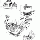 T500 R,J,K,L,M 1971-1975 Cylinder head - air cleaner