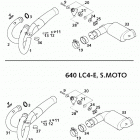 400/640 LC4-E, 640 LC4-E SUPERMOTO CHASSIS Pipes, pre silencer 400 / 640