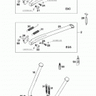 250/300/380 SX, MXC, EXC, EGS CHASSIS Seiten- und side- and centerstand 125-380 98