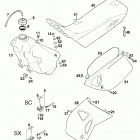 LC4 400/620 SX, SUPER COMPETITION CHASSIS Tank,sitzbank,verkleidung tank,seat,cover 400 / 620 98