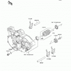 KX250  (KX250-W9F) Валы и вилки переключения передач