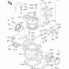 KX85 Monster Energy (KX85-A9FA) Цилиндр и головка цилиндров