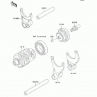 KX250 (KX250-R1) Валы и вилки переключения передач