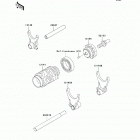 KX125 (KX125-M2) Валы и вилки переключения передач