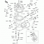KX500 (KX500-E15) Цилиндр и головка цилиндров